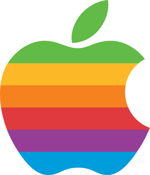 Apple logo with rainbow pallette