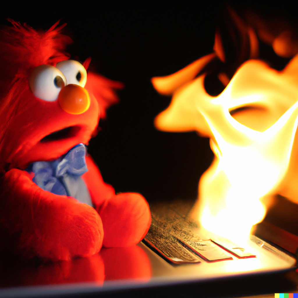 tickle me elmo on fire